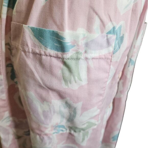 Vintage 80 A-line Skirt Womens Size Small Pink Floral Pockets Button Front Modes - Picture 3 of 7